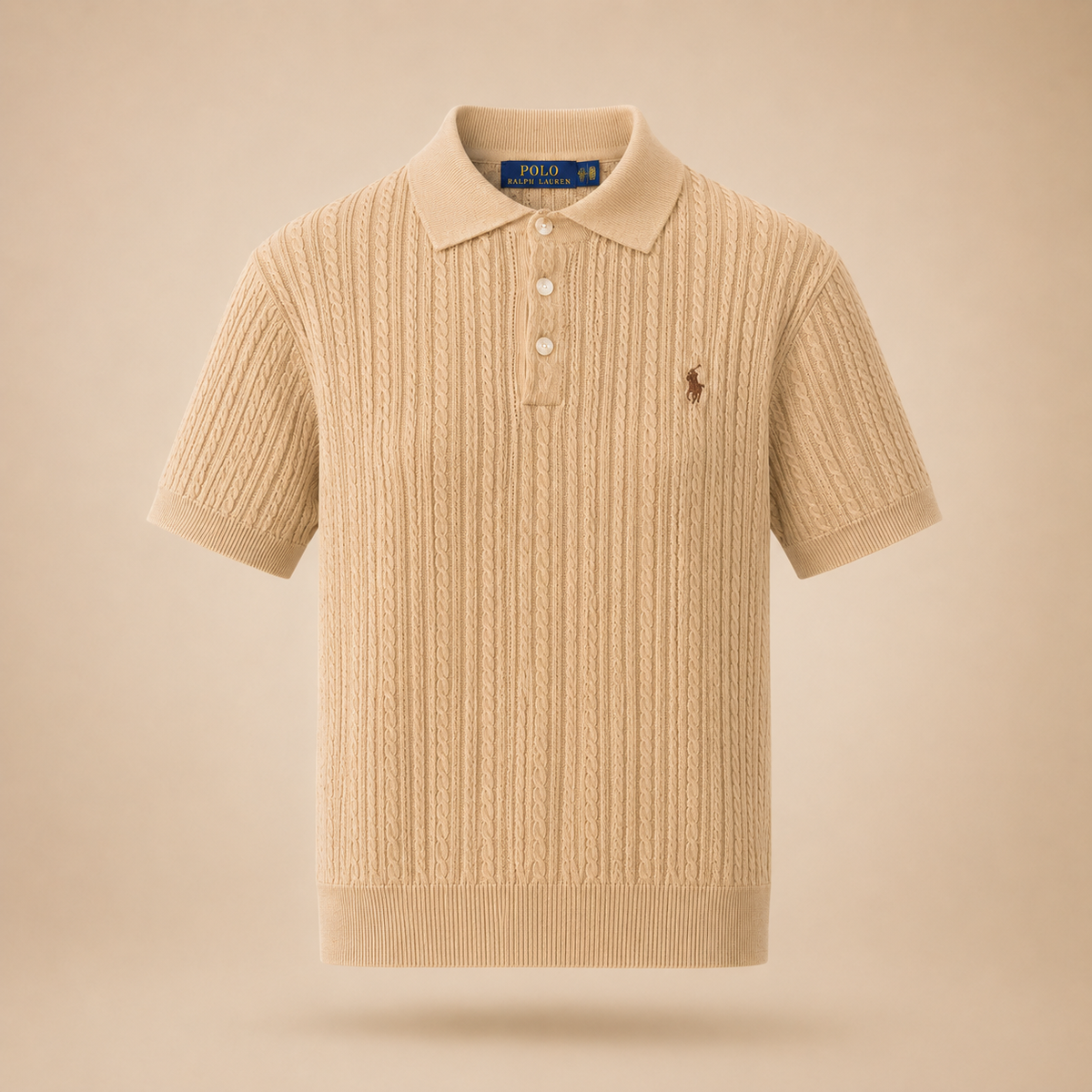Polo Ralph Lauren Women’s Cable-Knit Short-Sleeve Polo Shirt