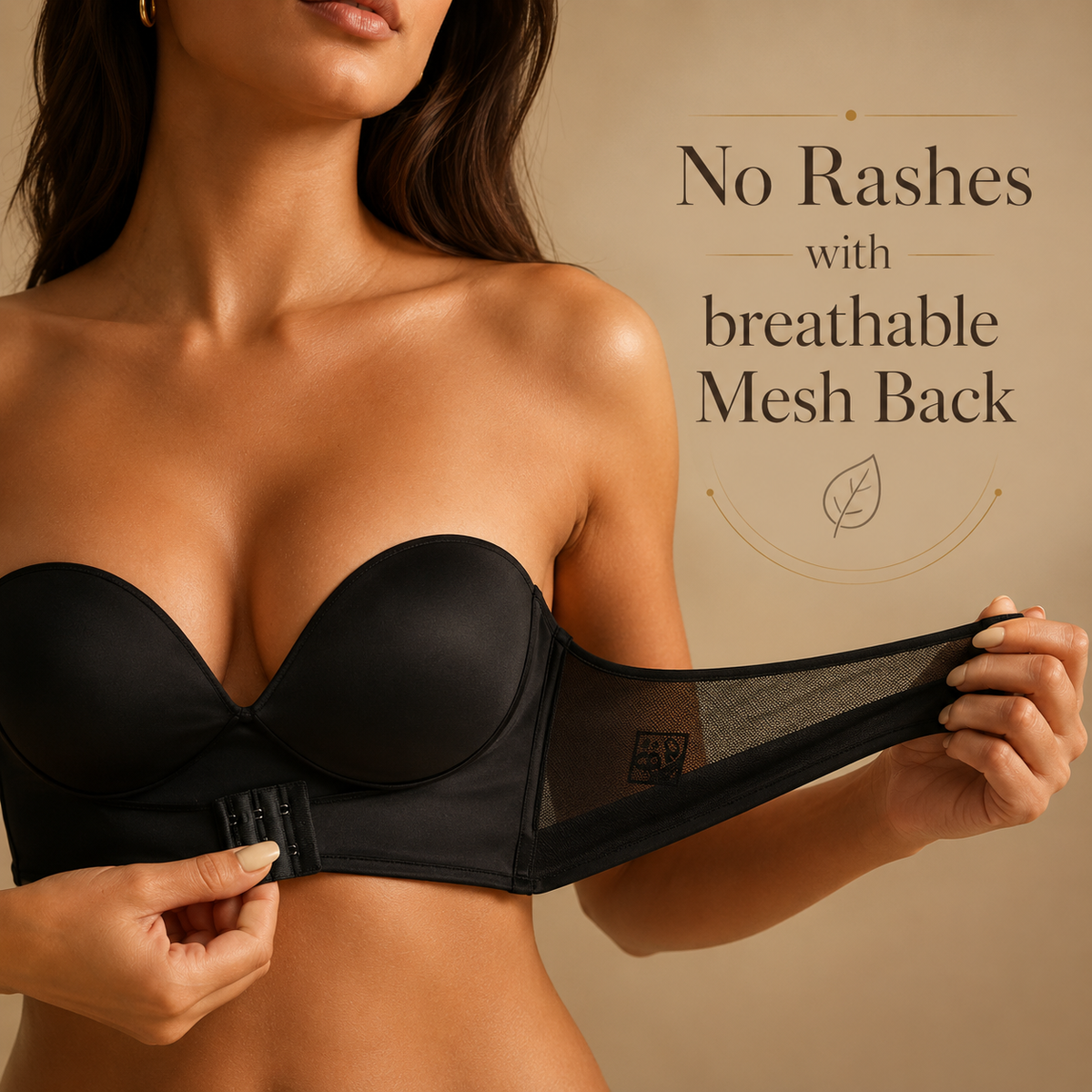 Strapless Front-Closure Wireless Bra