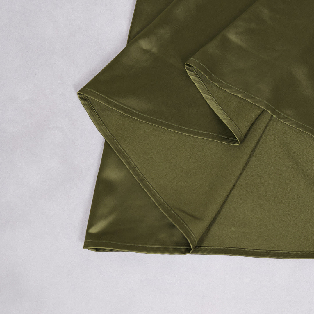 Elegant Sleeveless Satin Skirt Set for Parties and Weddings