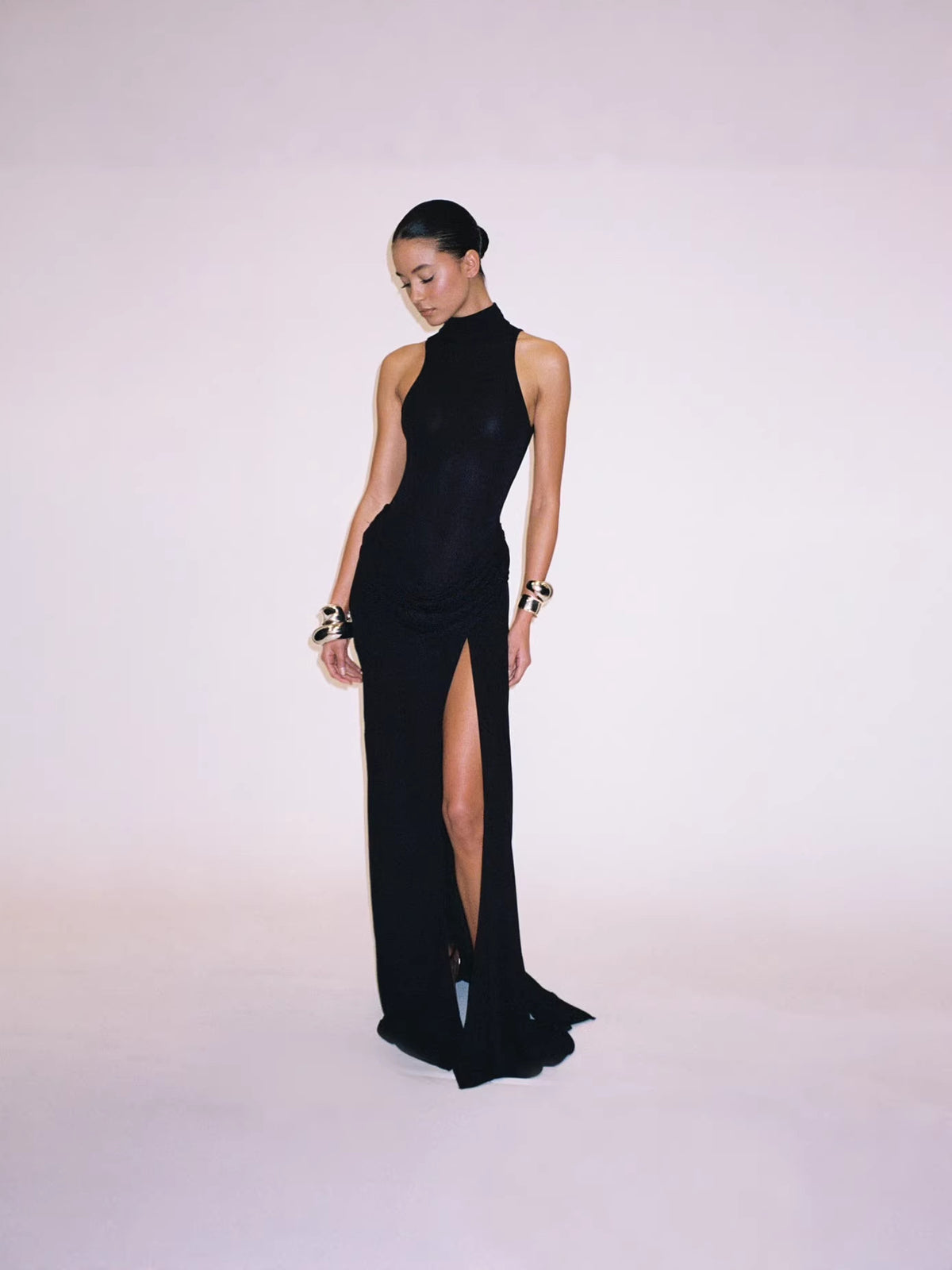 Women's Backless Halter Maxi Dress for Evening Party & Vacation