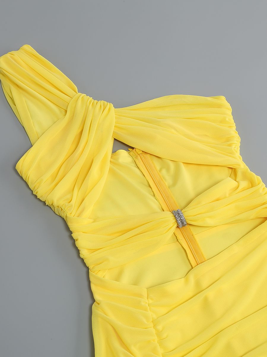 Women's One-Shoulder Cut-Out Maxi Dress for Vacation & Party