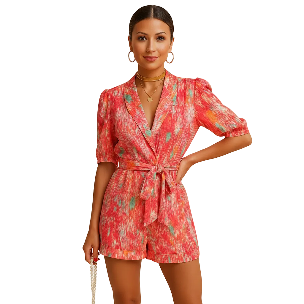 Back view of Aria printed jumpsuit