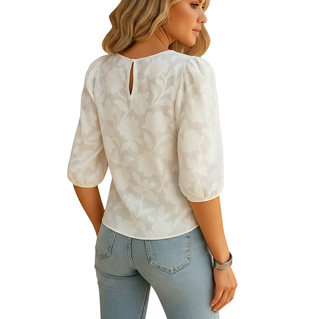 Back view of Celeste floral women top