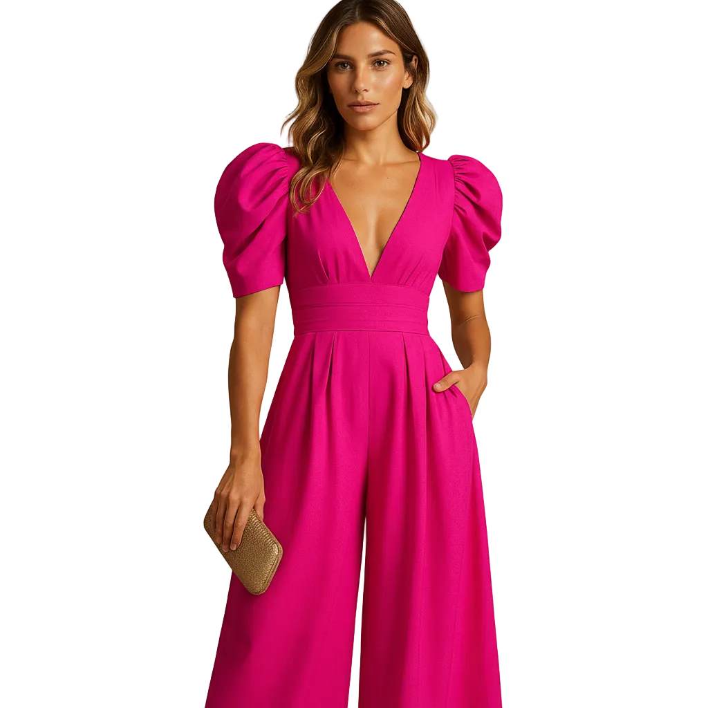 Black elegant long jumpsuit for women