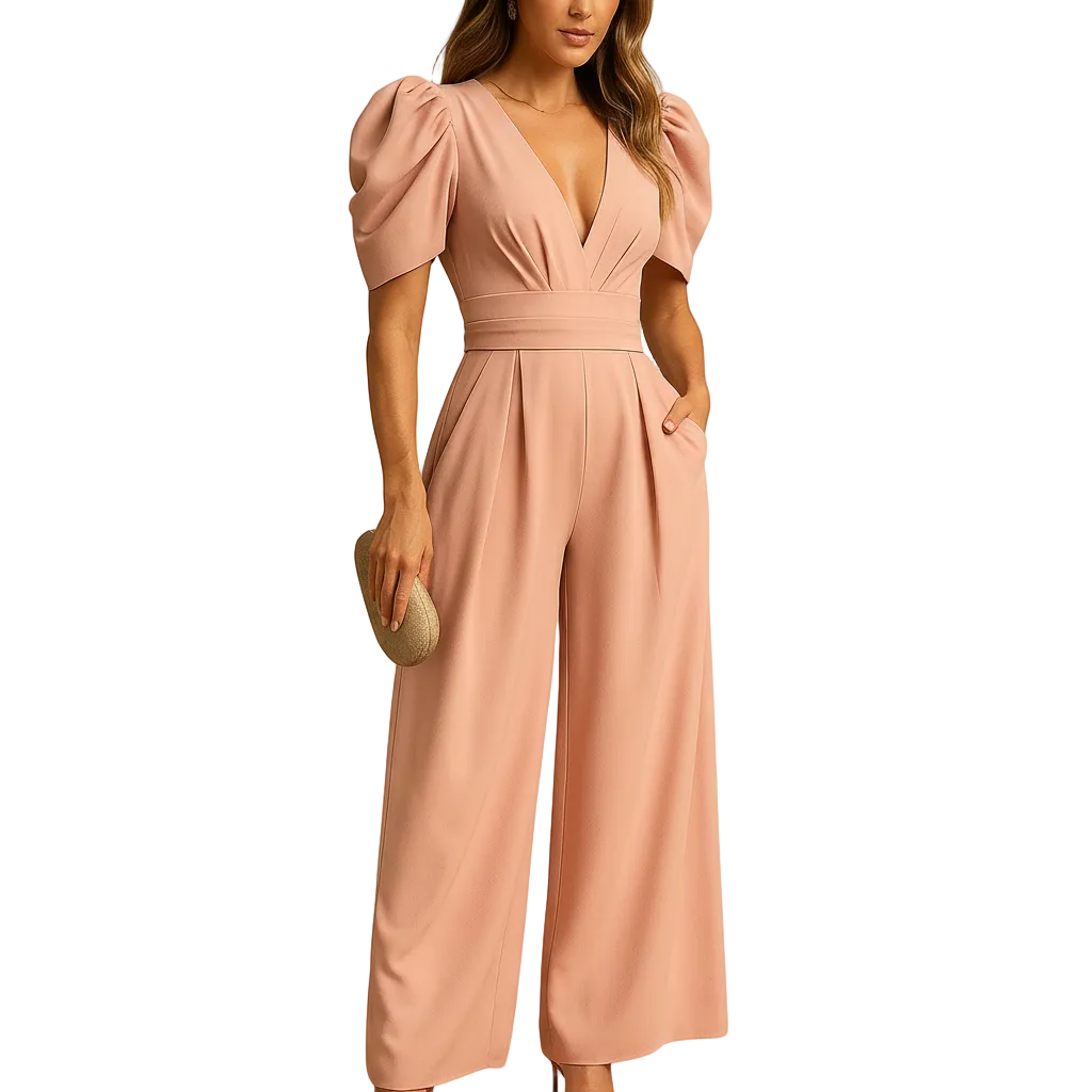 Delilah elegant long jumpsuit for women front view