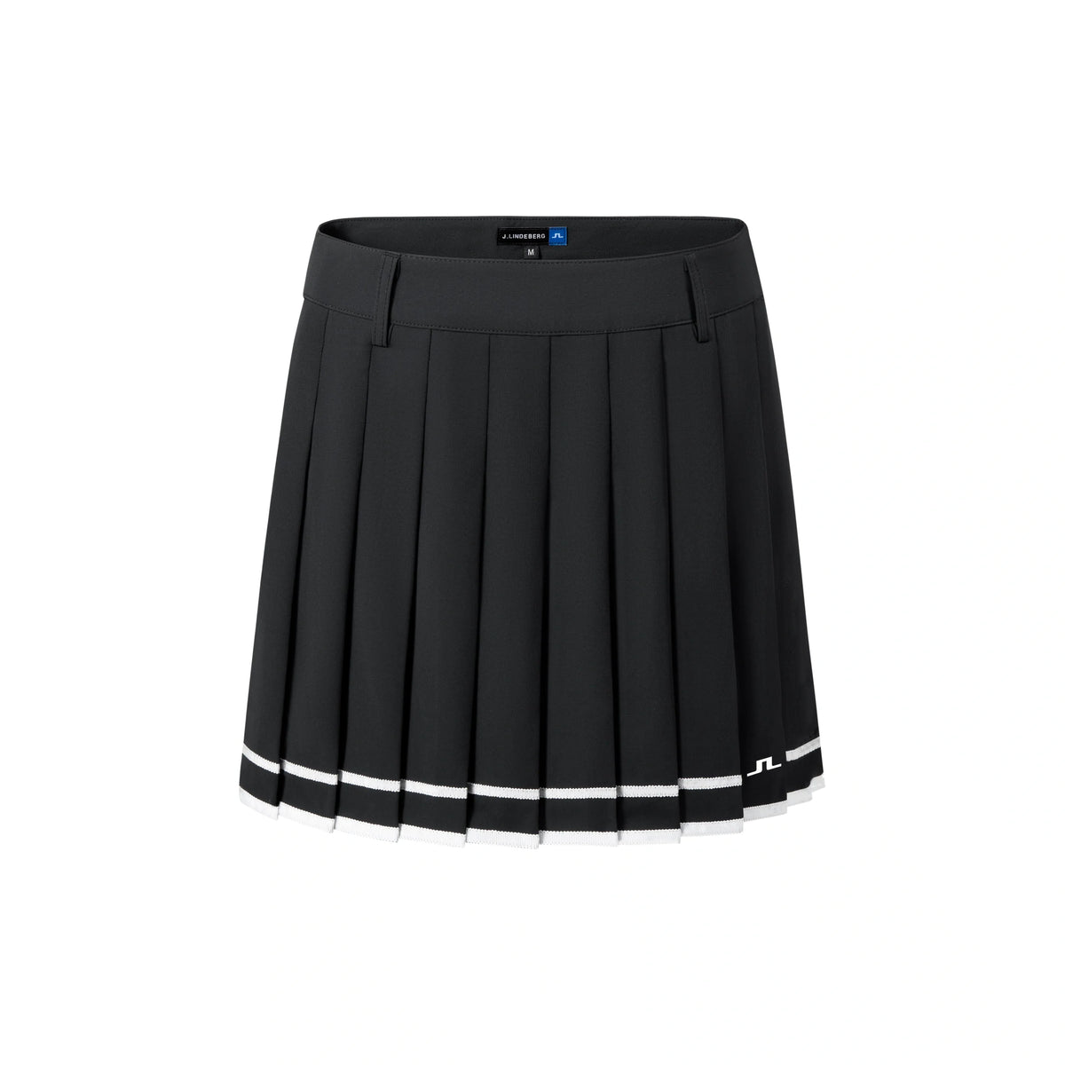 J.Lindeberg Harlow Golf Skirt with stripe hem and integrated inner shorts.