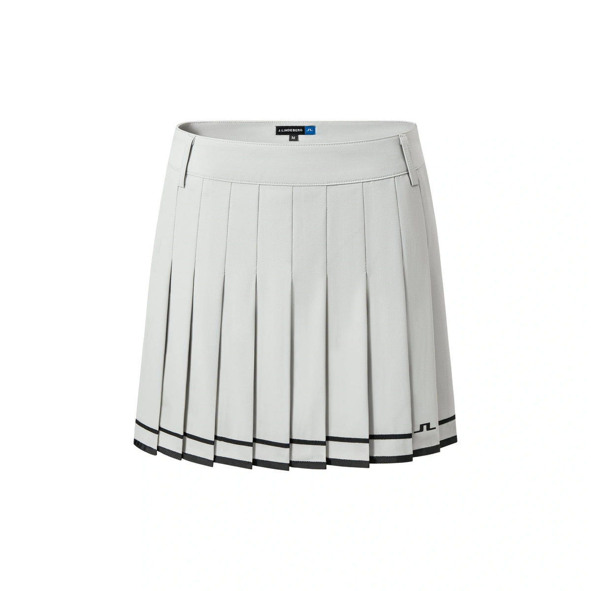 J.Lindeberg Harlow Golf Skirt with stripe hem and integrated inner shorts.