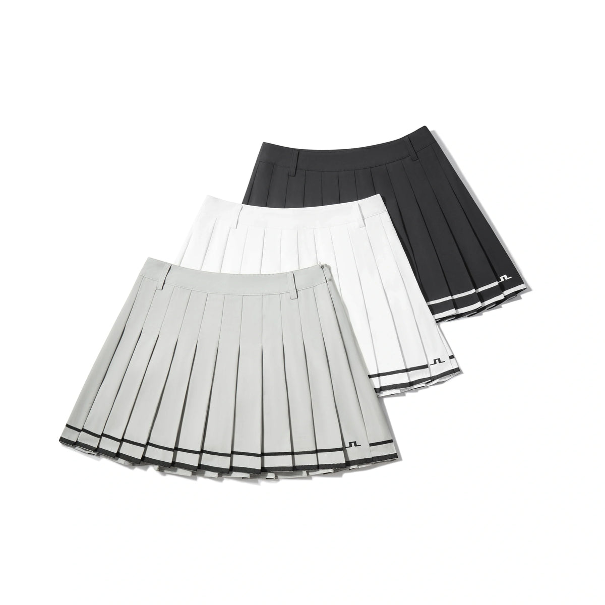 J.Lindeberg Harlow Golf Skirt with stripe hem and integrated inner shorts.