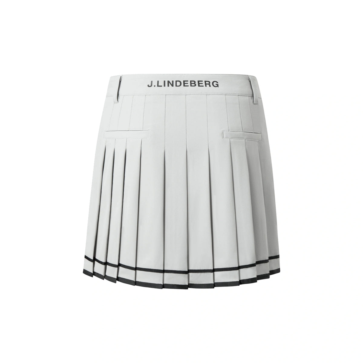 J.Lindeberg Harlow Golf Skirt with stripe hem and integrated inner shorts.