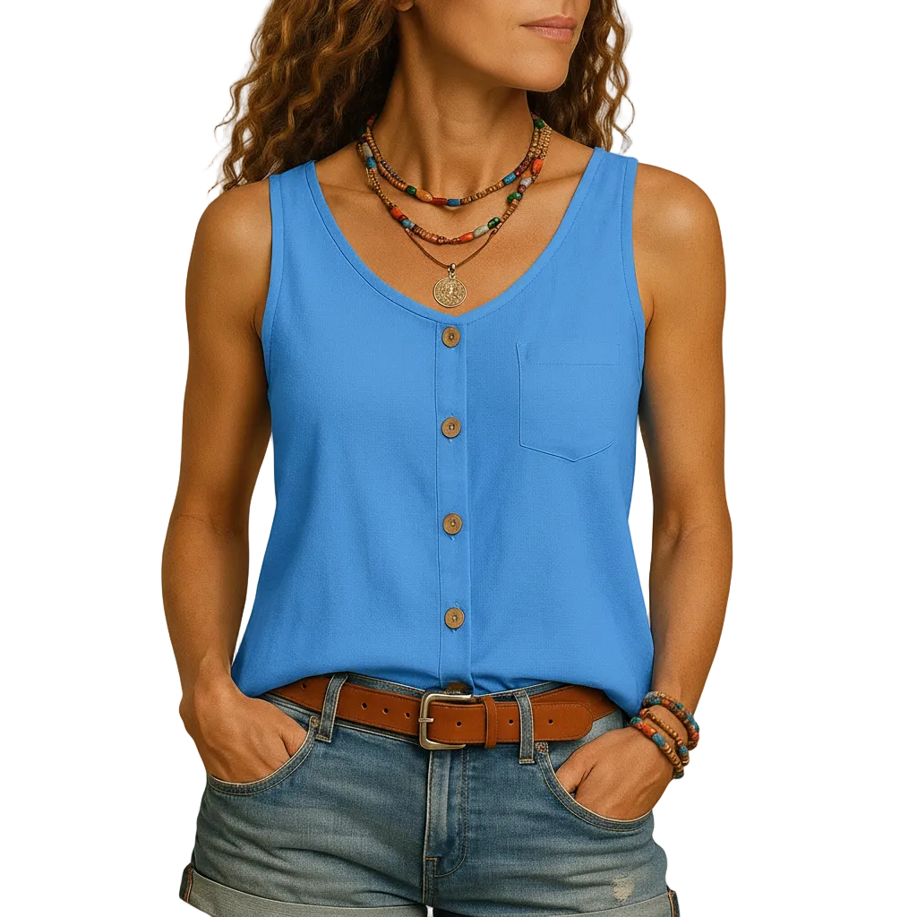 Black casual V neck summer blouse