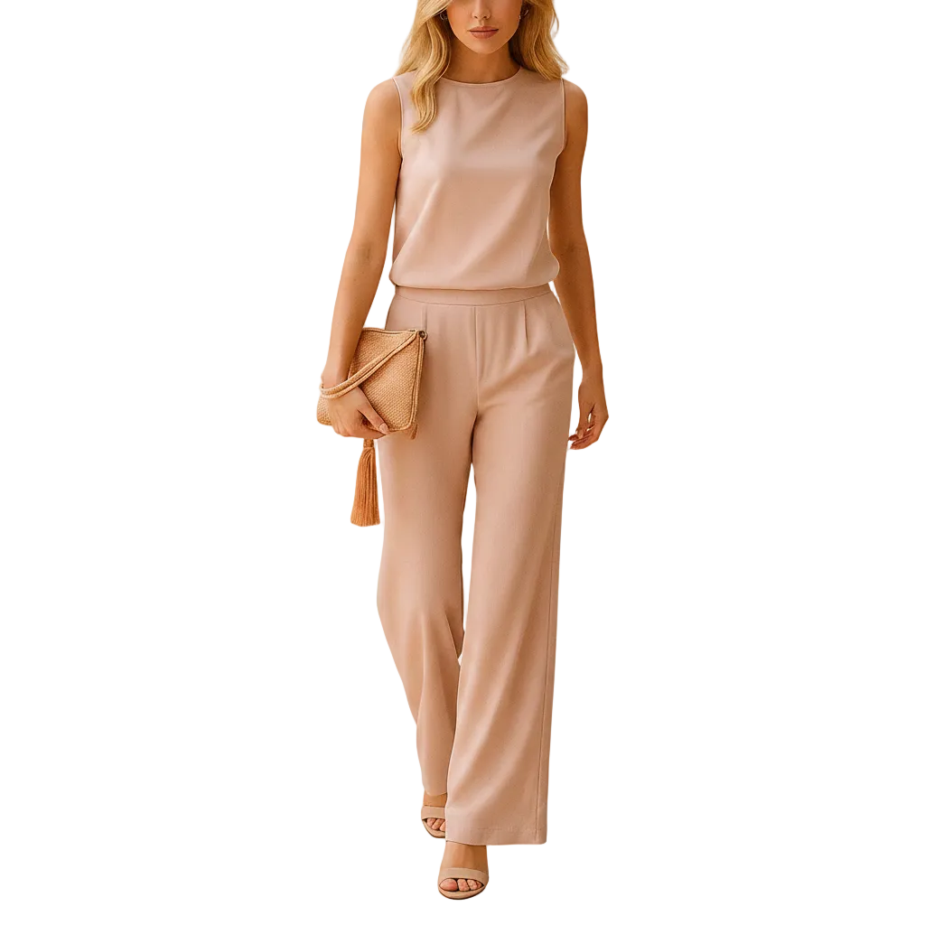 Sienna wide leg elegant jumpsuit for women front view